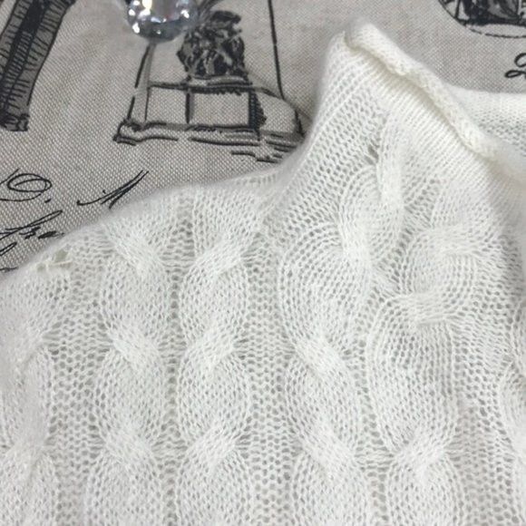 Theory Mock Neck Cable Knit Cashmere Sweater - Picture 6 of 7